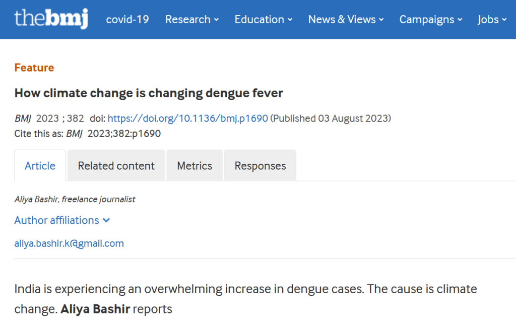 How climate change is changing dengue fever | The British Medical Journal
